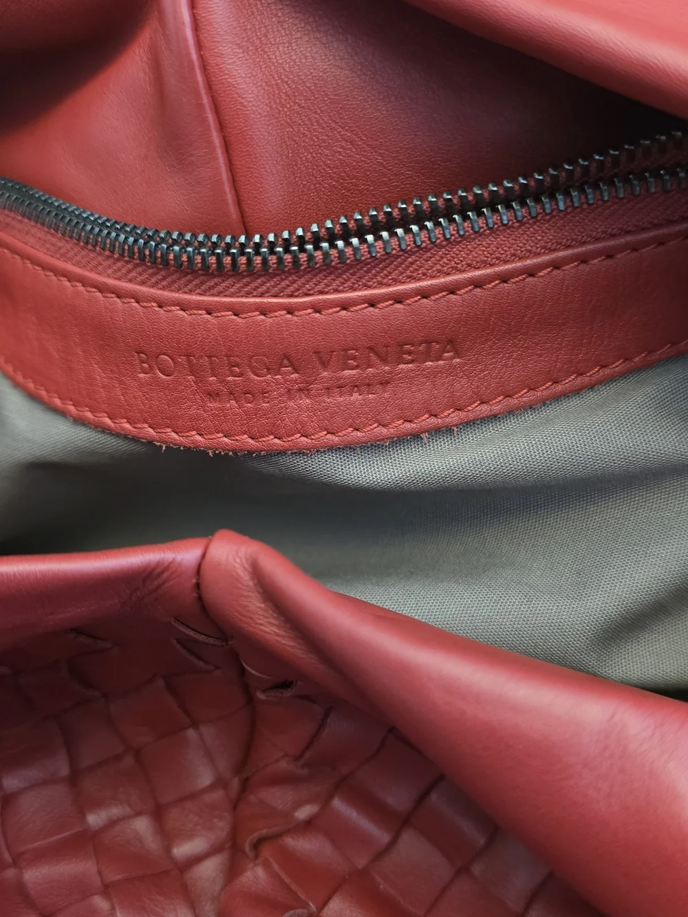 Bottega Veneta Coral-Red Intrecciato Leather Hobo